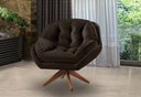 Ver imagem 1 de Poltrona Decorativa Pillow Top com Base Giratória Veludo Califórnia Marrom Café