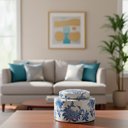 Ver imagem 2 de Potiche Decorativo Branco com Azul 15,5x18cm Design Sofisticado!
