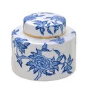 Ver imagem 1 de Potiche Decorativo Branco com Azul 15,5x18cm Design Sofisticado!