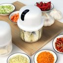 Ver imagem 2 de Mini Processador de Alimentos 3 Lâminas Elétrico Bivolt Usb - Branco Q-2157