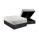 Ver imagem 1 de Cama Box Baú King: Colchão Molas Ensacadas Anjos MasterPocket Impresisone + Base CRC Suede Gray(