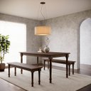 Ver imagem 1 de Conjunto Mesa Rubi com 2 Bancos Café Madeira Pinus - Finestra