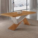 Ver imagem 1 de Mesa para Sala de Jantar MDF Tampo Laminado 180cm Canto Copo Texas Marrom