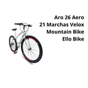 Ver imagem 2 de Bicicleta Aro 26 Aero 21 Marchas Velox Ello Bike Cor:branco/vermelho