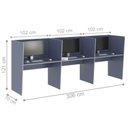 Ver imagem 2 de Estação de Trabalho Escritório Mesa Call Center 3 Lugares Azul