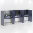 Ver imagem 1 de Estação de Trabalho Escritório Mesa Call Center 3 Lugares Azul