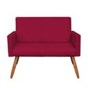 Ver imagem 6 de Kit 2 Poltronas e Namoradeira Nina Suede Pés Palito Castanho - Pallazio - Vermelho