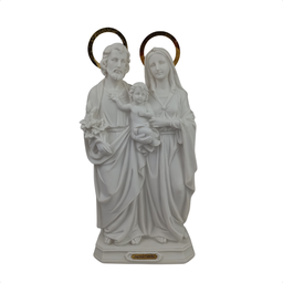Sagrada Familia em Resina Premium Toda Branca, com Aureola 30 Cm - 1