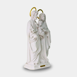 Sagrada Familia em Resina Premium Toda Branca, com Aureola 30 Cm - 4