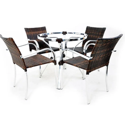 CONJUNTO ORIGINAL - MESA + 4 CADEIRAS - ALUMÍNIO E FIBRA SINTÉTICA - ORIGINAL MÓVEIS - 1