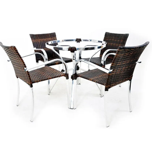 CONJUNTO ORIGINAL - MESA + 4 CADEIRAS - ALUMÍNIO E FIBRA SINTÉTICA - ORIGINAL MÓVEIS