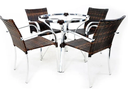Ver imagem 1 de CONJUNTO ORIGINAL - MESA + 4 CADEIRAS - ALUMÍNIO E FIBRA SINTÉTICA - ORIGINAL MÓVEIS