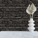 Ver imagem 3 de Papel de Parede Adesivo Tijolo Grosso Tons Preto Rolo 15m