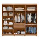 Ver imagem 3 de Guarda Roupa Dalila 3 Portas, 2 Gavetas, 3 Cabideiros Amêndola com Espelho e Pés - Demóbile