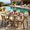 Ver imagem 4 de Kit 2 Cadeiras Jardim Corda Náutica Alumínio Luxo Varanda:Areia Área Externa Gourmet
