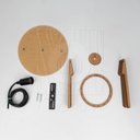 Ver imagem 7 de Luminaria Pendente Duplo Koni E27 Madeira Mdf Cr Desmontada:rústico