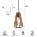 Ver mais imagens de Luminaria Pendente Duplo Koni E27 Madeira Mdf Cr Desmontada:rústico