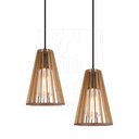 Ver imagem 4 de Luminaria Pendente Duplo Koni E27 Madeira Mdf Cr Desmontada:rústico