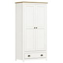 Ver imagem 5 de Conjunto Infantil Guarda-Roupa 2 Portas e Cômoda 8 Gavetas 100% Madeira Maciça - Topázio Finestra Branco
