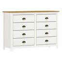 Ver imagem 4 de Conjunto Infantil Guarda-Roupa 2 Portas e Cômoda 8 Gavetas 100% Madeira Maciça - Topázio Finestra Branco