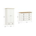 Ver imagem 3 de Conjunto Infantil Guarda-roupa 2 Portas e Cômoda 8 Gavetas 100% Madeira Maciça - Topázio Finestra