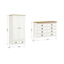 Ver imagem 3 de Conjunto Infantil Guarda-Roupa 2 Portas e Cômoda 8 Gavetas 100% Madeira Maciça - Topázio Finestra Branco