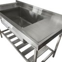 Ver imagem 4 de Pia Aço Inox Industrial 140x70x90 Cm Cuba Grande Cubão Centralizada Nortinox