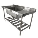 Ver imagem 1 de Pia Aço Inox Industrial 140x70x90 Cm Cuba Grande Cubão Centralizada Nortinox