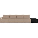 Ver imagem 3 de Sofá Ilha Modular para Sala 392cm com Puff Dublin K01 Veludo Bege e Sintético Preto - Lyam Decor