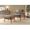 Ver imagem 3 de Poltrona Gael Luxo Madeira Maciça Castellar Móbile Linho Cappuccino