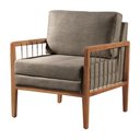 Ver imagem 1 de Poltrona Gael Luxo Madeira Maciça Castellar Móbile Linho Cappuccino