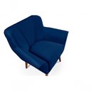 Ver imagem 2 de Cadeira Poltrona Yasmin Veludo Decorativa Império Estofados Azul Marinho