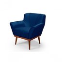 Ver imagem 1 de Cadeira Poltrona Yasmin Veludo Decorativa Império Estofados Azul Marinho
