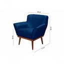 Ver imagem 4 de Cadeira Poltrona Yasmin Veludo Decorativa Império Estofados Azul Marinho