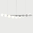 Ver imagem 2 de Lustre Pendente Figo Prata - 9 Globos Esfera de Vidro Branco