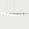 Lustre Pendente Figo Prata - 9 Globos Esfera de Vidro Branco - 2