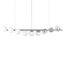Ver imagem 1 de Lustre Pendente Figo Prata - 9 Globos Esfera de Vidro Branco