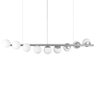 Lustre Pendente Figo Prata - 9 Globos Esfera de Vidro Branco - 1