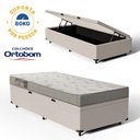 Ver imagem 2 de Cama Box Baú com Colchão de Espuma Ortobom Light Liso Solteiro 88cm