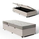 Ver imagem 1 de Cama Box Baú com Colchão de Espuma Ortobom Light Liso Solteiro 88cm