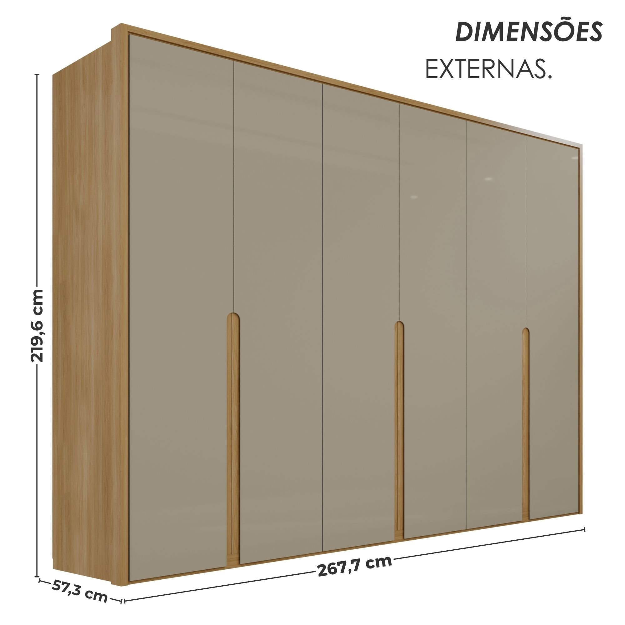 リナ Guarda-roupa Casal 6 Portas 6 Gavetas 100% Mdf Lizz | MadeiraMadeira