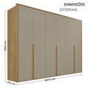 Ver imagem 4 de Guarda-Roupa Casal 6 Portas 6 Gavetas 100% MDF Lizz Bege/Hannover/Fendi