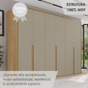 Ver imagem 7 de Guarda-Roupa Casal 6 Portas 6 Gavetas 100% MDF Lizz Bege/Hannover/Fendi