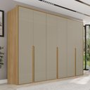 Ver imagem 1 de Guarda-Roupa Casal 6 Portas 6 Gavetas 100% MDF Lizz Bege/Hannover/Fendi
