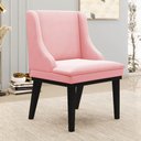 Ver imagem 2 de Kit 10 Cadeiras Estofadas para Sala de Jantar Base Fixa de Madeira Preto Lia Suede Rosa bebê - Ibiza
