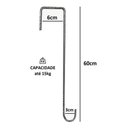 Ver imagem 2 de Kit 3 Ganchos Caibro 60cm P/ Pendurar Plantas e Gaiolas
