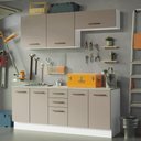 Ver imagem 1 de Kit com 2 Balcões e 2 Armários Aéreos Multiuso 200cm Branco/crema Agata Madesa Branco/crema