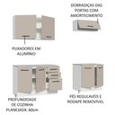 Ver imagem 7 de Kit com 2 Balcões e 2 Armários Aéreos Multiuso 200cm Branco/crema Agata Madesa Branco/crema