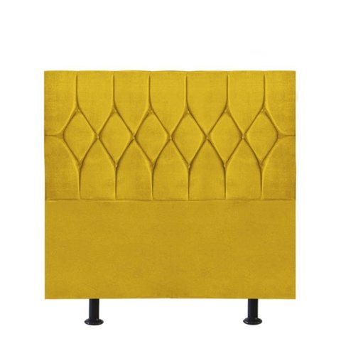 Cabeceira Estofada Cama Box Solteiro 100cm Istambul Suede Amarelo- Mabe Magazine
