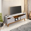 Ver imagem 1 de Rack Ilhabela Tv 75" Moderno 5 Nichos e 2 Portas Soft Close